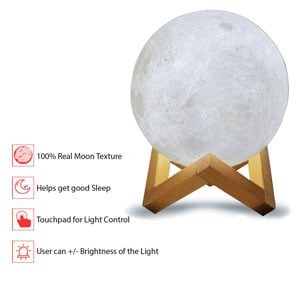 3D Moon Lamp Single Color -